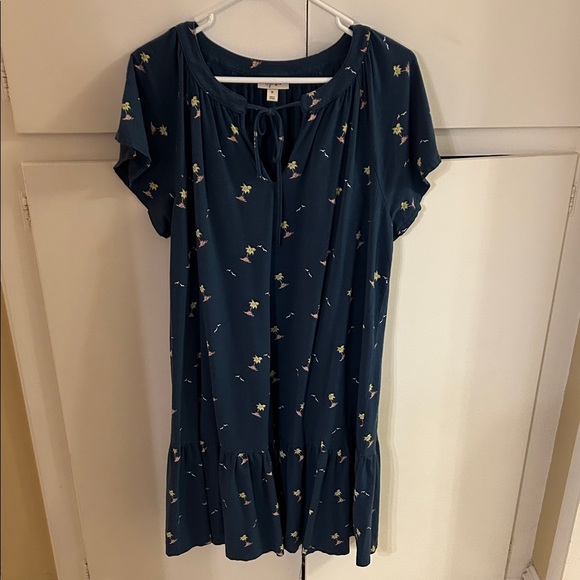 Style & Co. Navy midi dress with Pink Accents - Picture 1 of 2